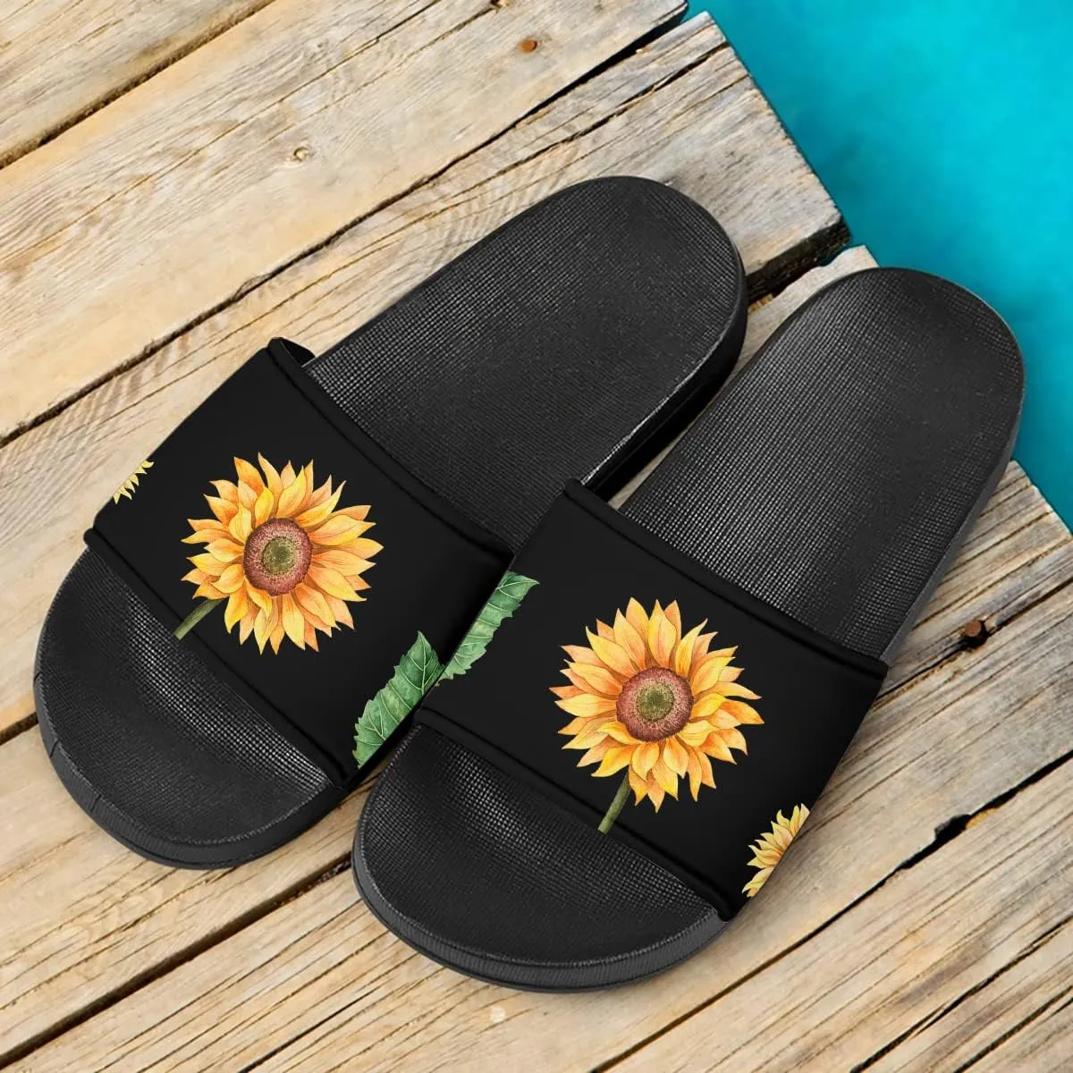 Howilath Novelty Patten Slippers for Women Men, Non-Slip Single Band Slide Sandals Open Toe Soft Sole Flat Sandals