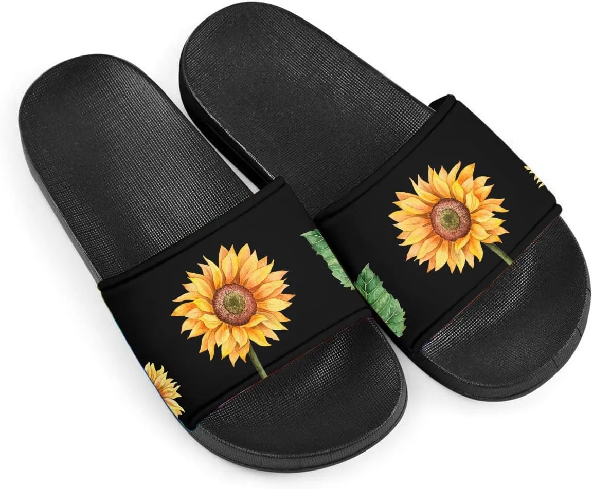 Howilath Novelty Patten Slippers for Women Men, Non-Slip Single Band Slide Sandals Open Toe Soft Sole Flat Sandals