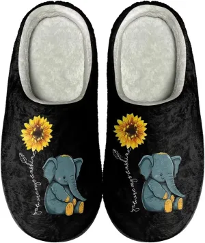 HUIACONG TPR Sole Men Women Indoor/Outdoor Slippers Fuzzy Unisex House Shoes