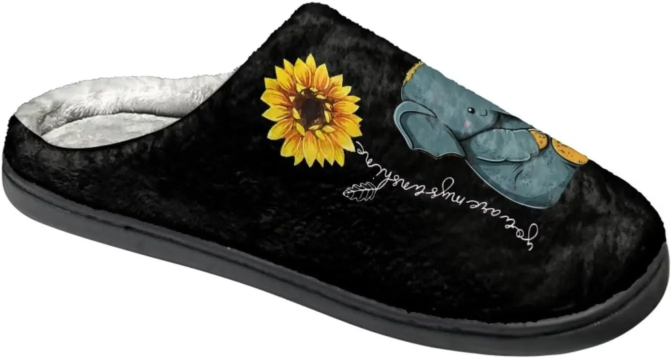 HUIACONG TPR Sole Men Women Indoor/Outdoor Slippers Fuzzy Unisex House Shoes