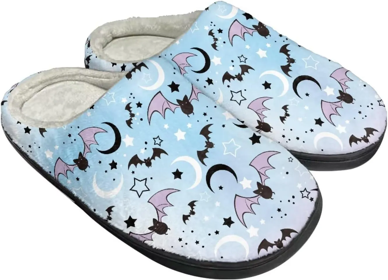 HUIACONG TPR Sole Men Women Indoor/Outdoor Slippers Fuzzy Unisex House Shoes