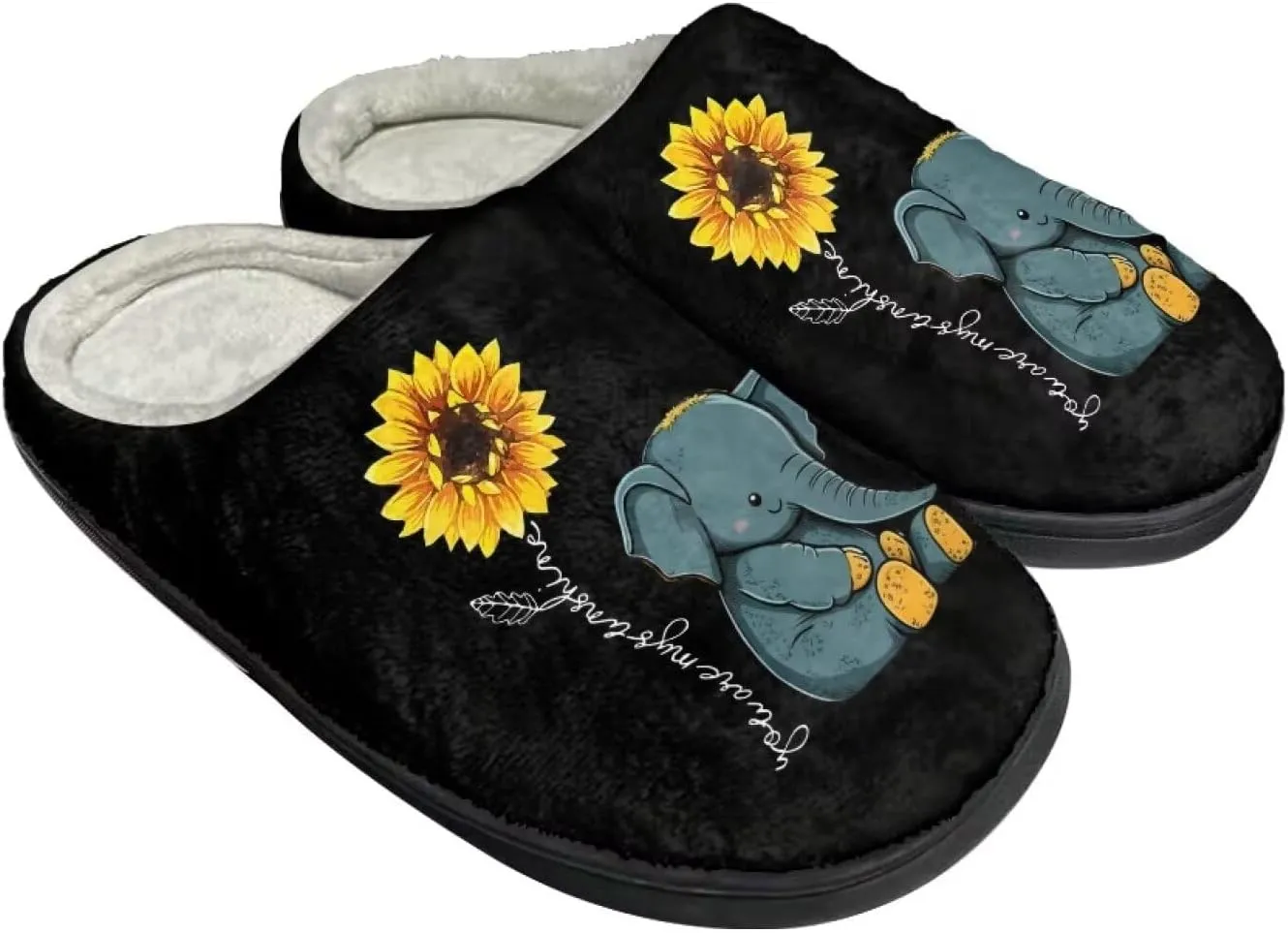 HUIACONG TPR Sole Men Women Indoor/Outdoor Slippers Fuzzy Unisex House Shoes