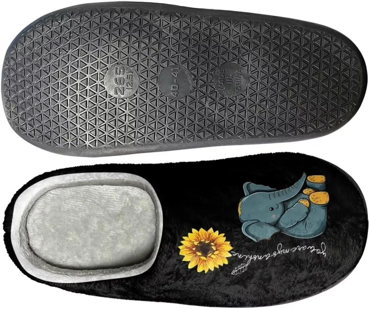 HUIACONG TPR Sole Men Women Indoor/Outdoor Slippers Fuzzy Unisex House Shoes