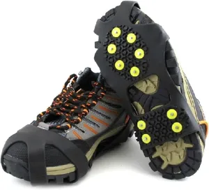 Ice Snow Grips Ice Cleats 1 Pair Sale 10 Studs Antiskid Snow Ice Climbing Shoe Spikes Grips Crampons Cleats Overshoes Antiskid Shoe Spikes