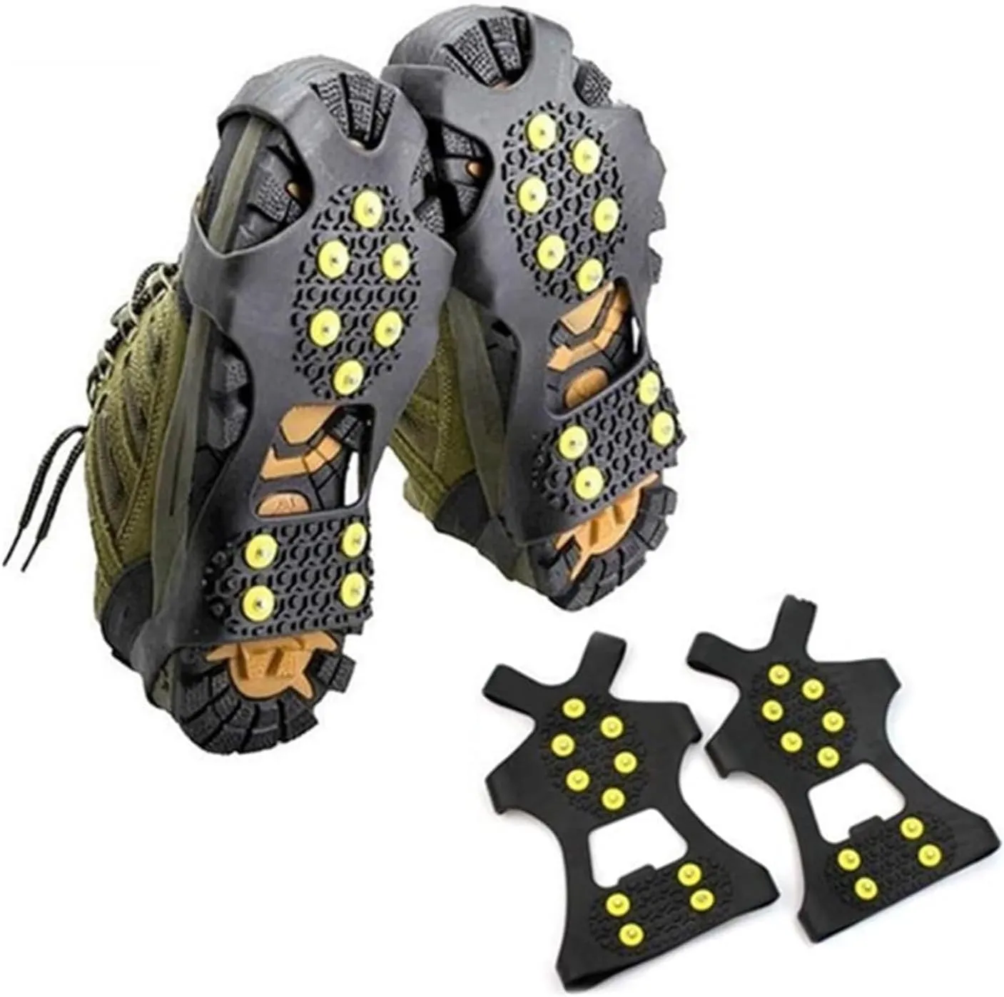 Ice Snow Grips Ice Cleats 1 Pair Sale 10 Studs Antiskid Snow Ice Climbing Shoe Spikes Grips Crampons Cleats Overshoes Antiskid Shoe Spikes