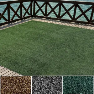 iCustomRug Indoor/Outdoor Turf Carpet & Rugs, Synthetic Grass Artificial Grass for Decks, Patios, Yards, Camping, Boats, Finished Edges with Binding Tape, 12ft X 15ft in Lawn Green