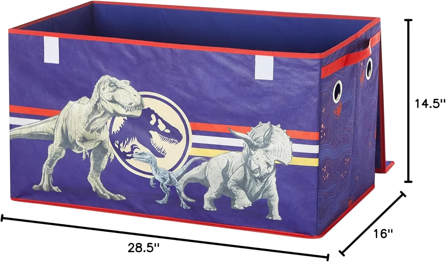 Idea Nuova Jurassic World Dinosaur Collapsible Children’s Toy Storage Trunk, Durable with Soft Lid, 28.5x14.5 x16