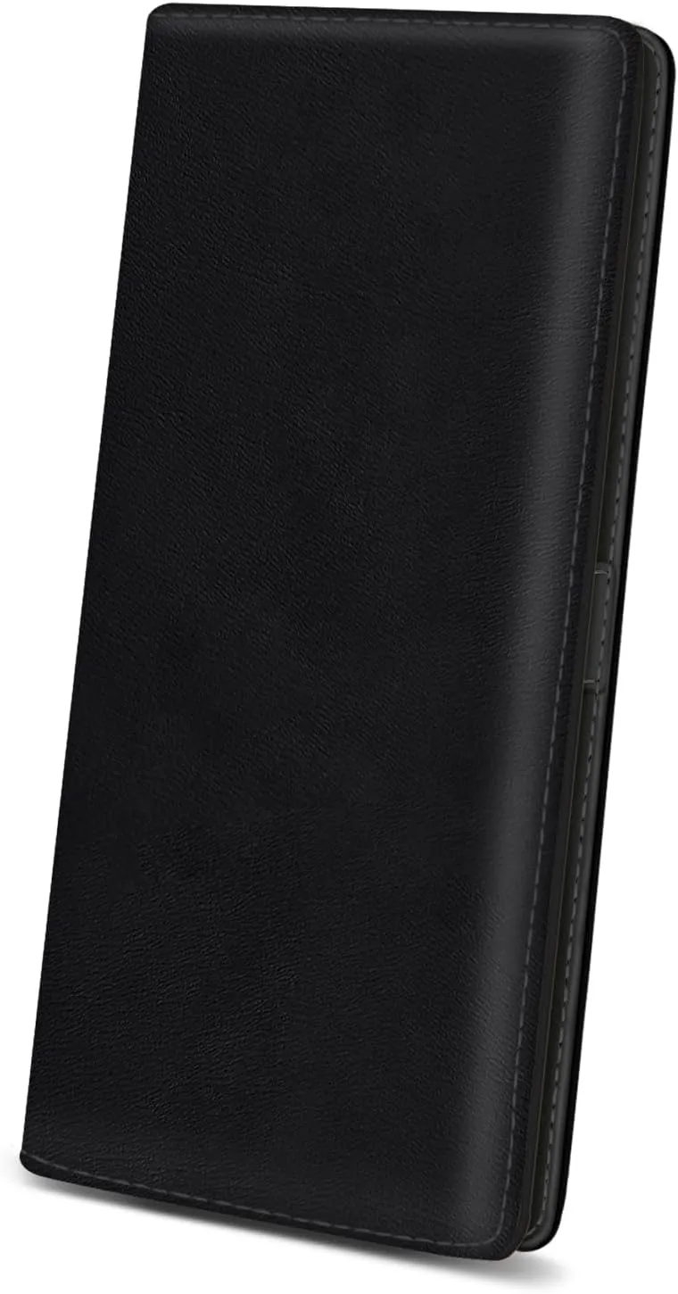 Immaturus Womens Wallet, Blue Black Slim Thin RFID Blocking Credit Card Wallets, Long Bifold PU Leather Card Holder Organizer, Cute Cash Clutch Billfold with Zipper Coin Pocket Ladies Girls Gift