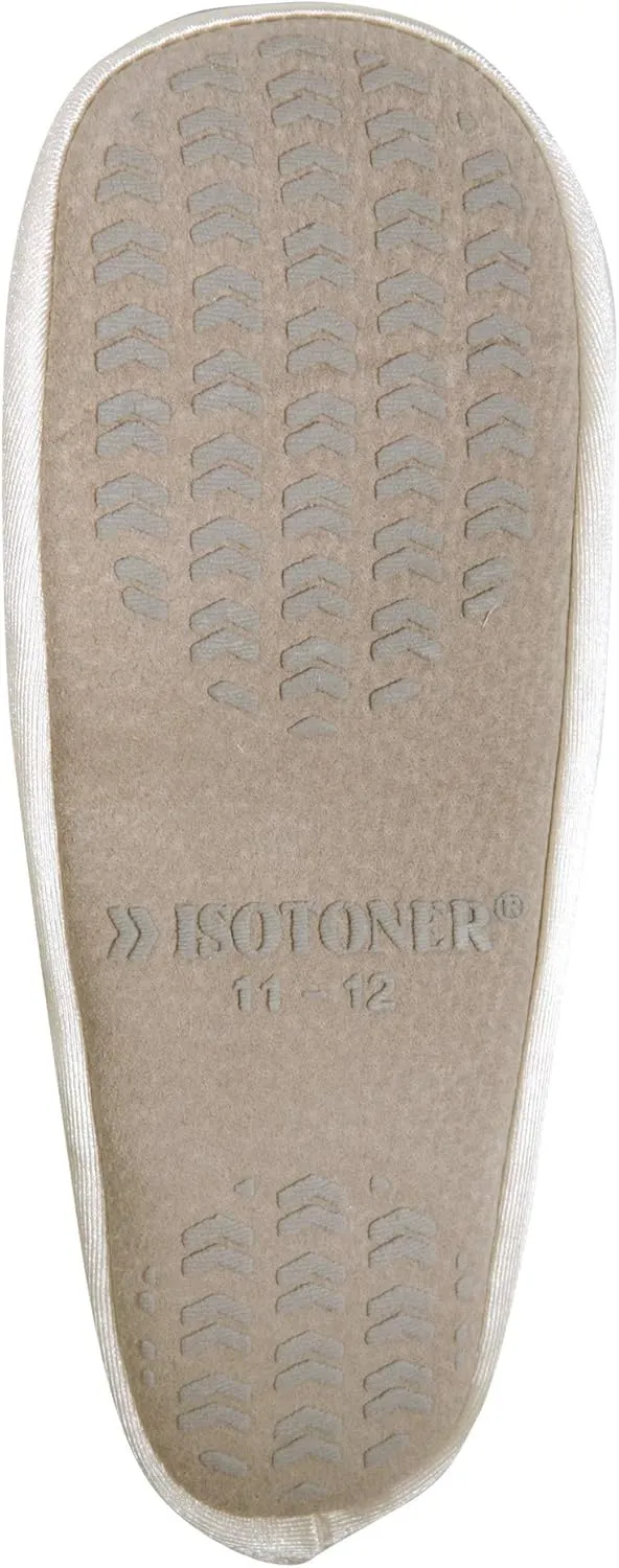isotoner Girl's Satin Ballerina with Embroidered Pearl