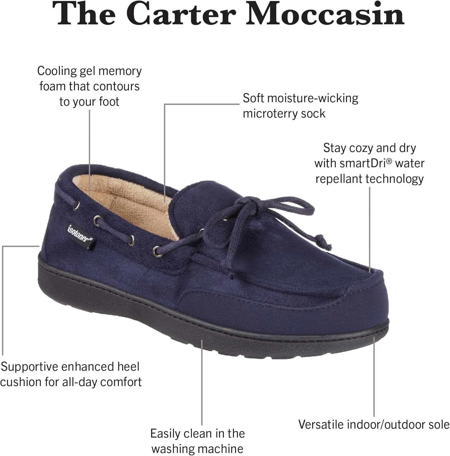 isotoner Men's Carter Boater Moc Slipper