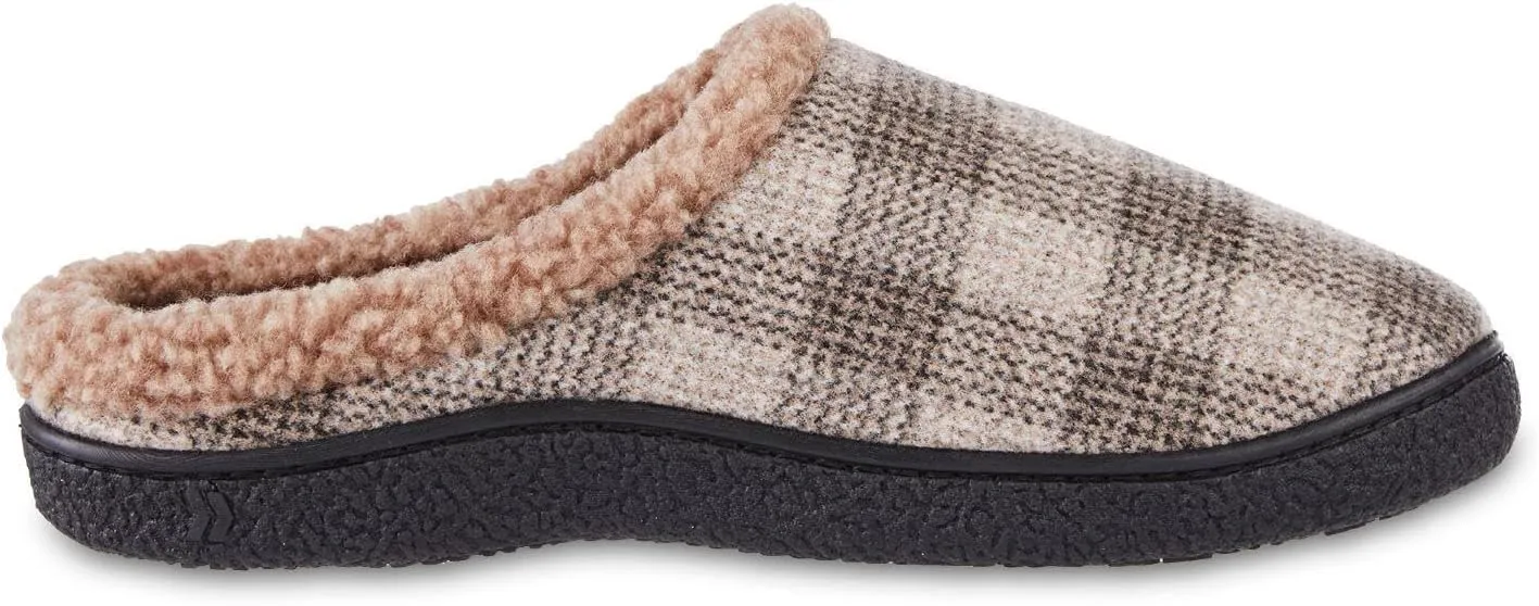 isotoner Men's Classic Comfort Memory Foam Slip-on Hoodback Slipper, Warm Slippers for Men, House Shoes for Indoor Outdoor