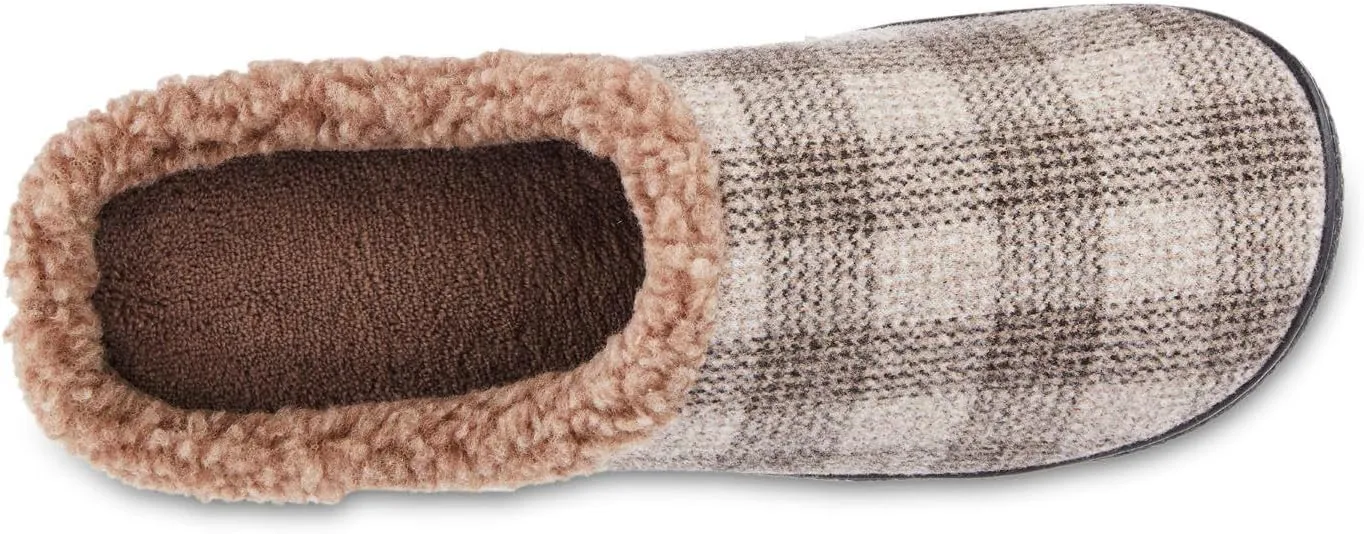 isotoner Men's Classic Comfort Memory Foam Slip-on Hoodback Slipper, Warm Slippers for Men, House Shoes for Indoor Outdoor