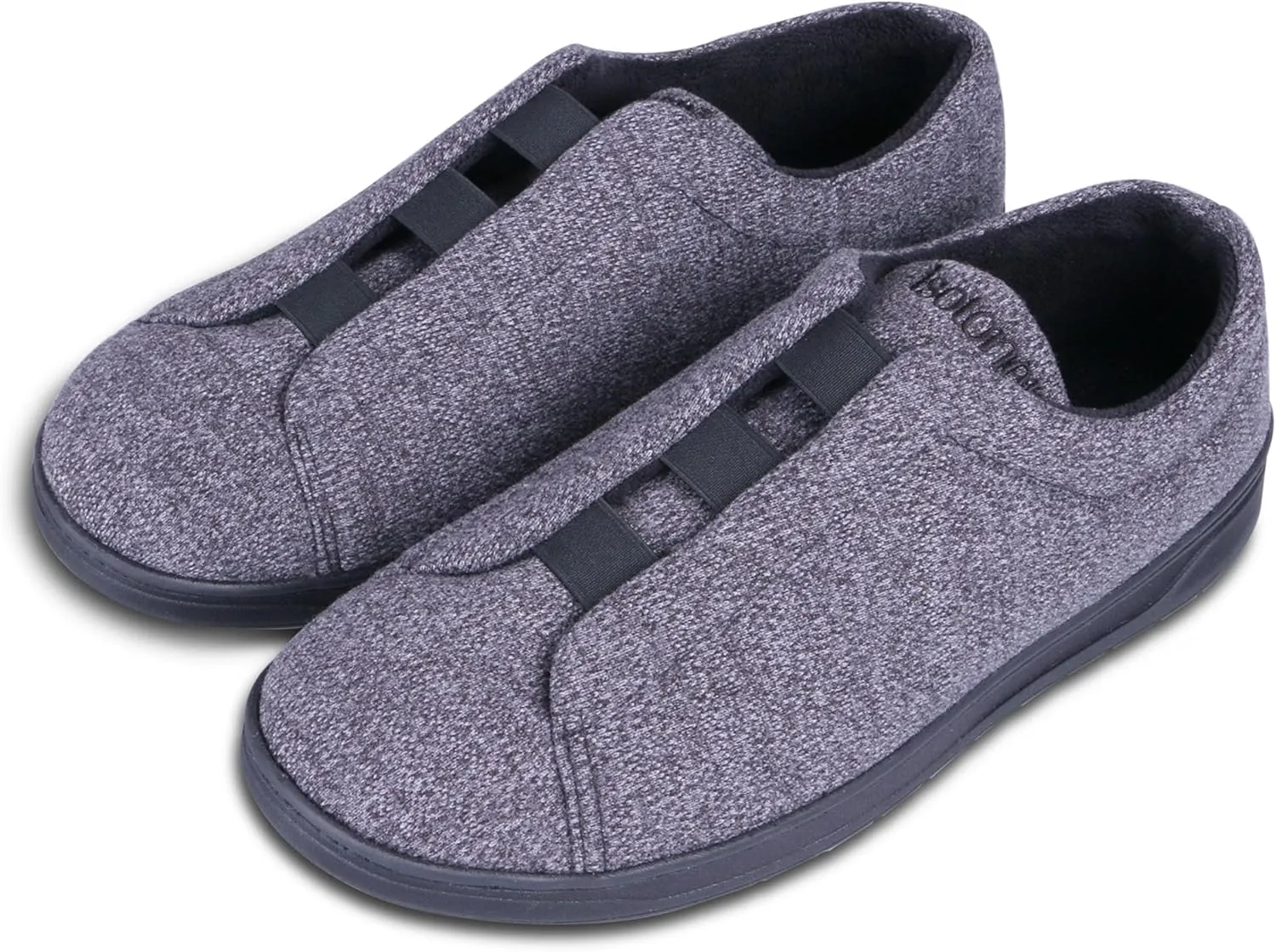 isotoner Men's Heathered Knit Brady Closed Back Slipper-Moisture-Wicking with Gel Infused Memory Foam