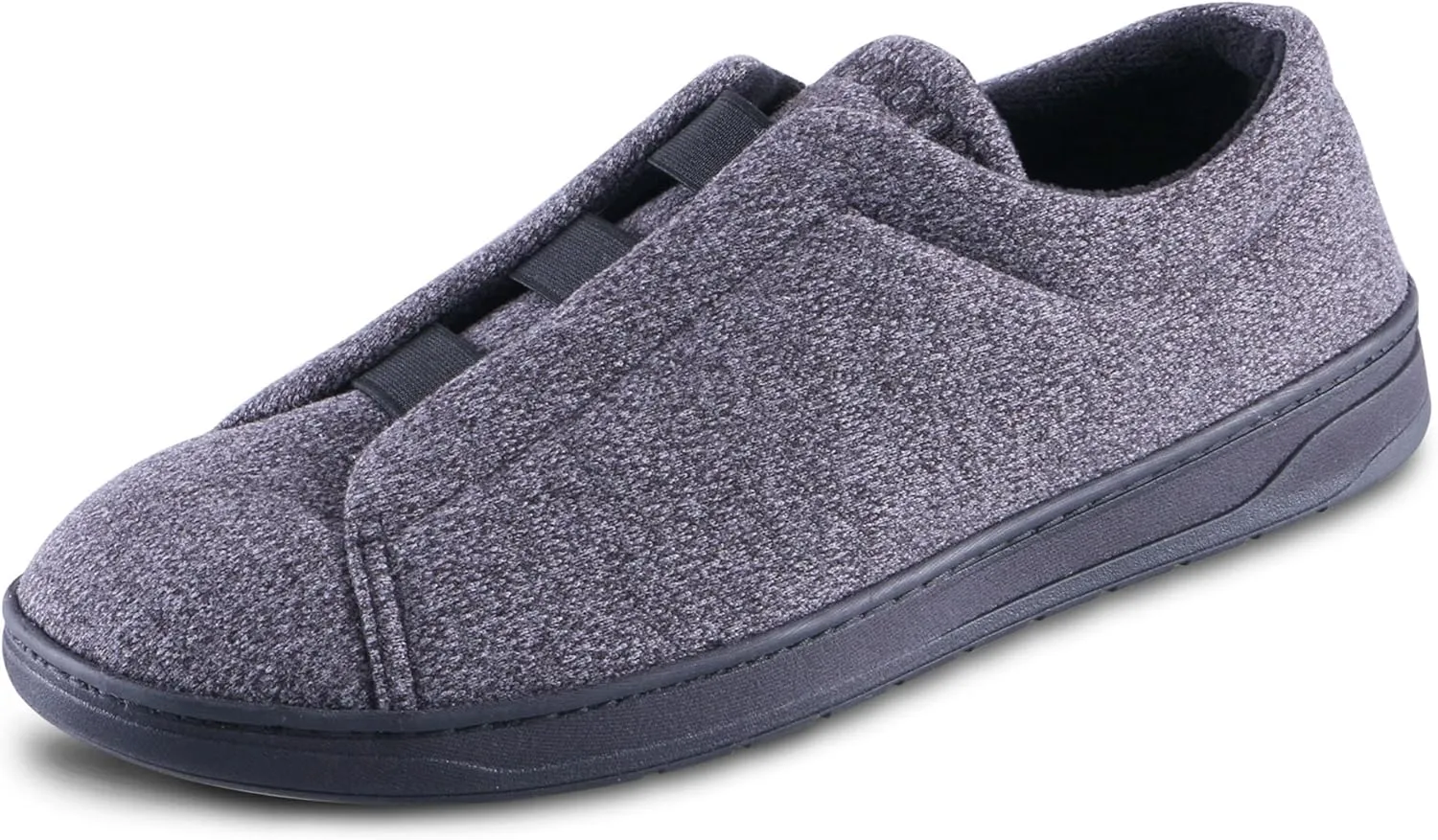 isotoner Men's Heathered Knit Brady Closed Back Slipper-Moisture-Wicking with Gel Infused Memory Foam