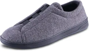 isotoner Men's Heathered Knit Brady Closed Back Slipper-Moisture-Wicking with Gel Infused Memory Foam