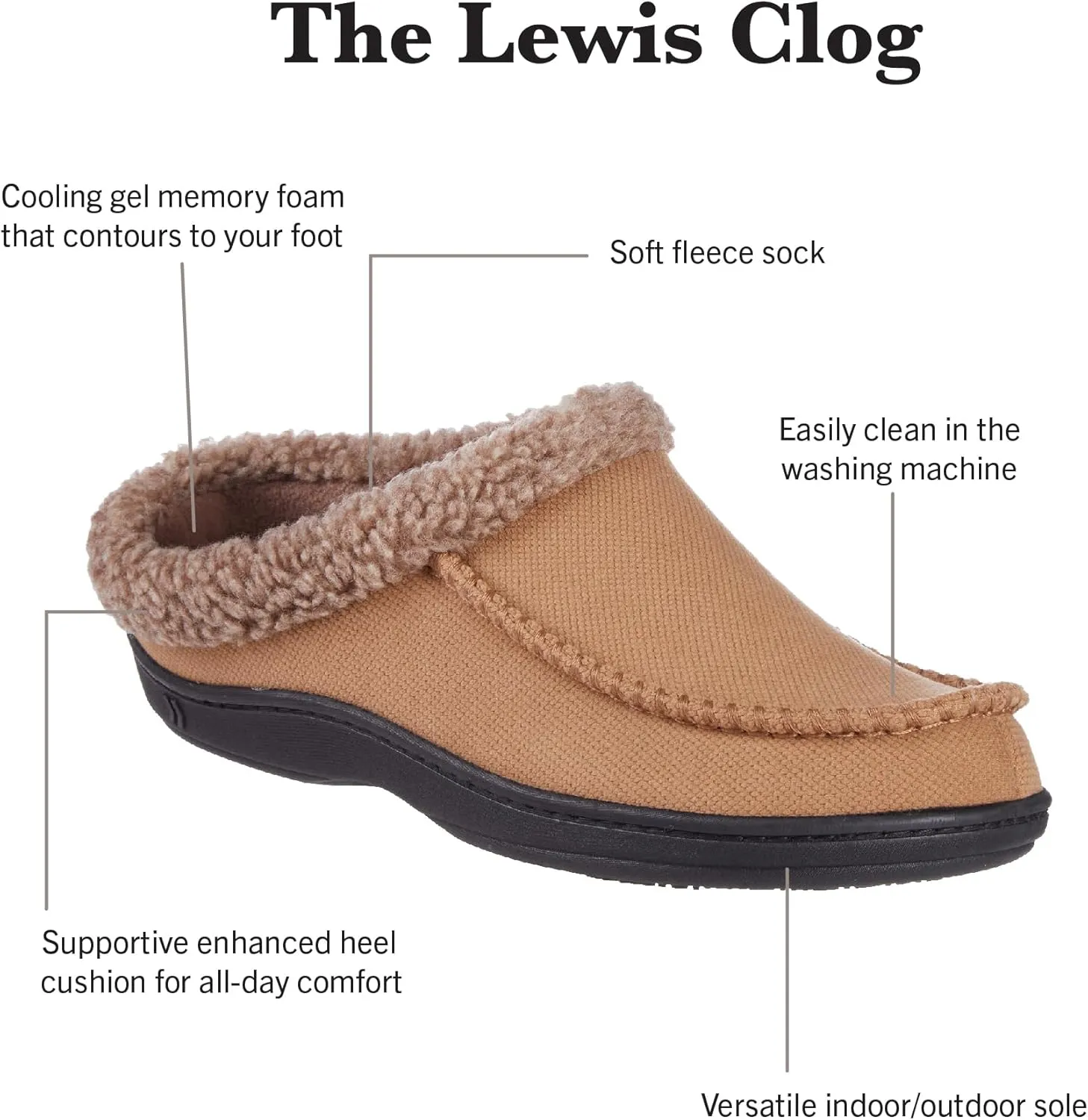 isotoner Men's Lewis Clog Slipper