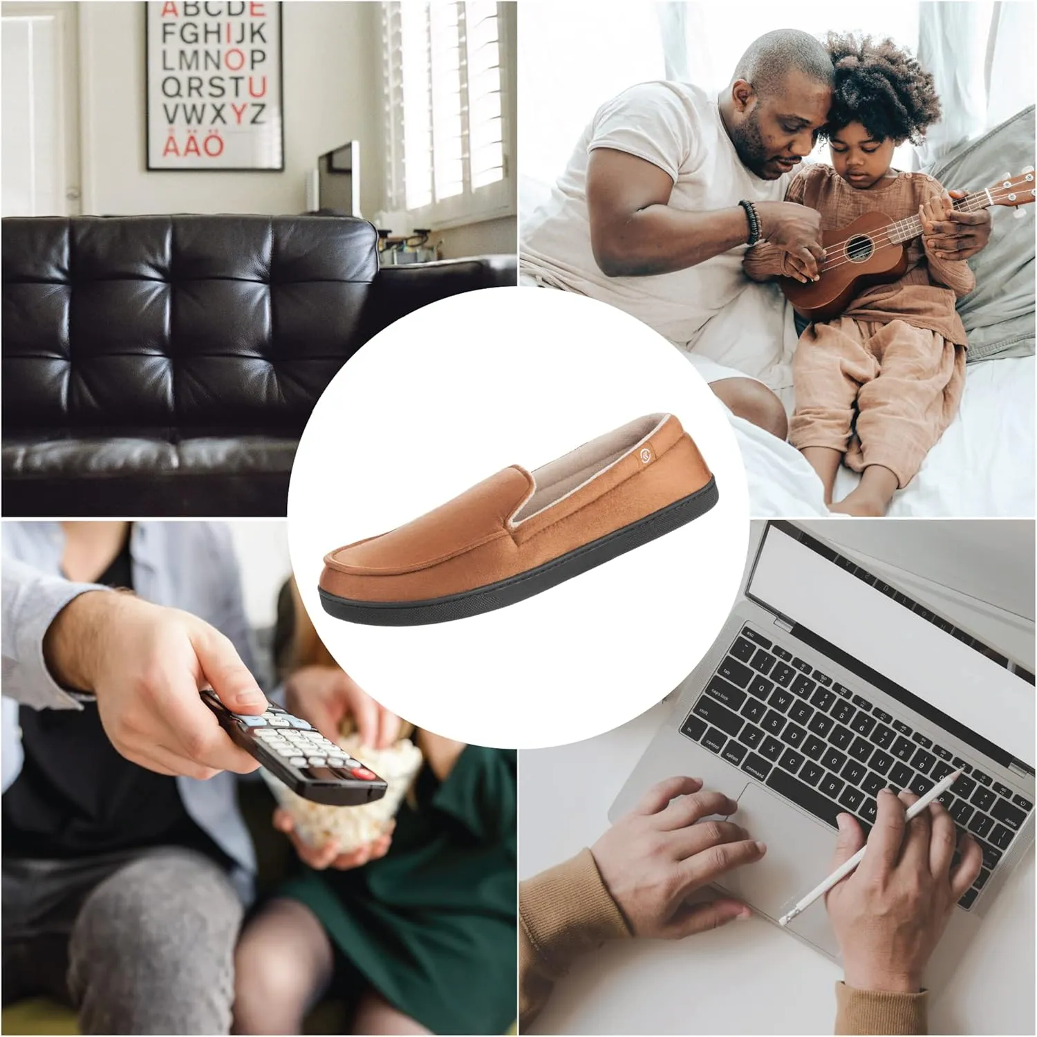 isotoner Men's Moccasin Slippers