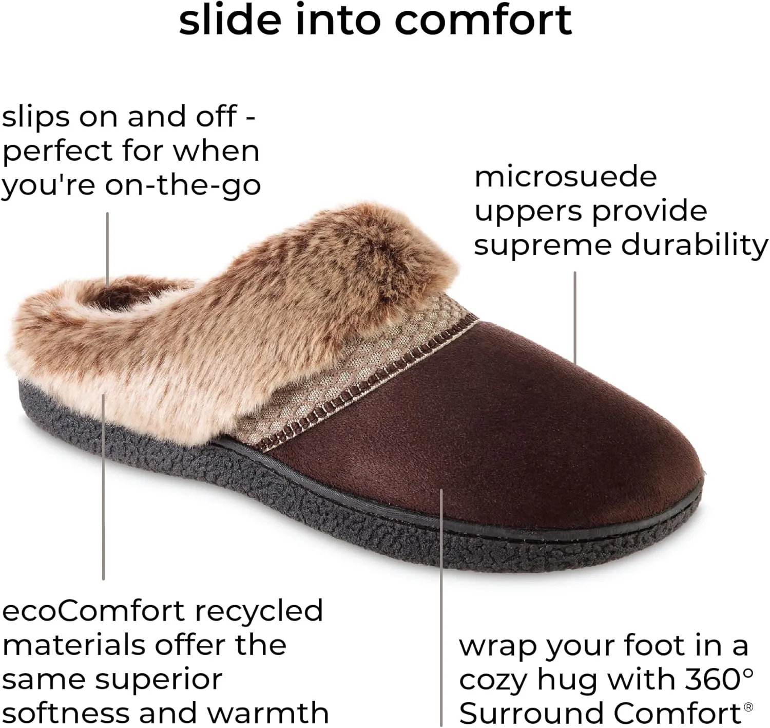 isotoner Women's Microsuede Mallory Hoodback Slipper, with Memory Foam and Indoor/Outdoor Sole