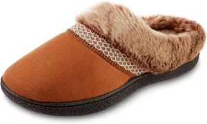 isotoner Women's Microsuede Mallory Hoodback Slipper, with Memory Foam and Indoor/Outdoor Sole