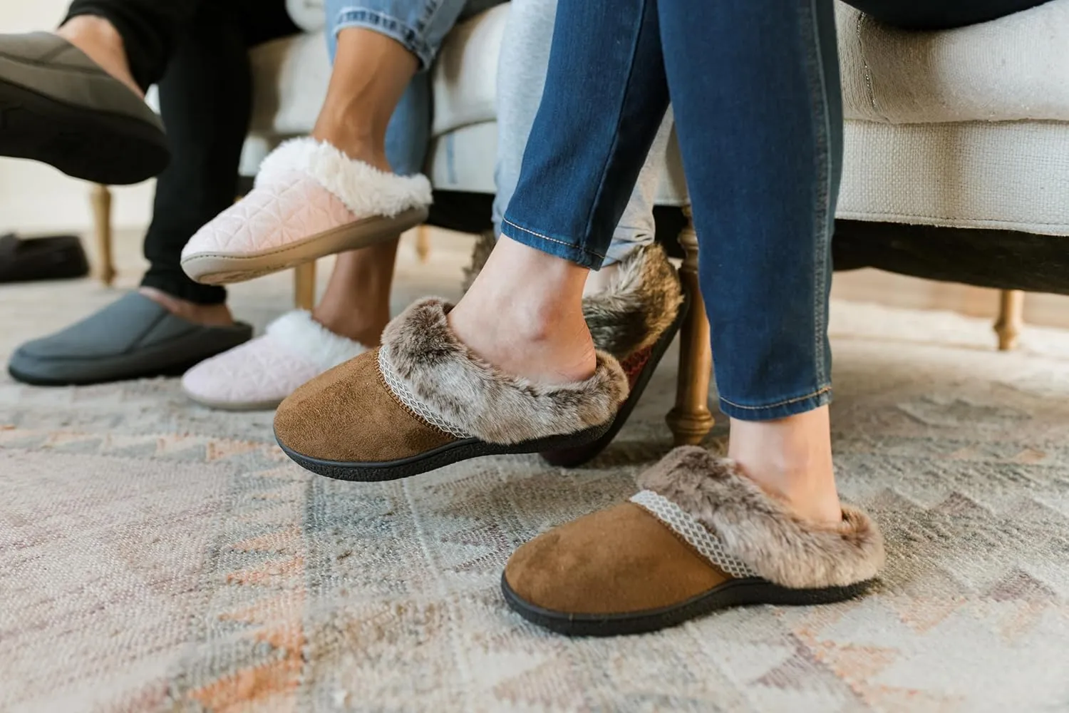 isotoner Women's Microsuede Mallory Hoodback Slipper, with Memory Foam and Indoor/Outdoor Sole