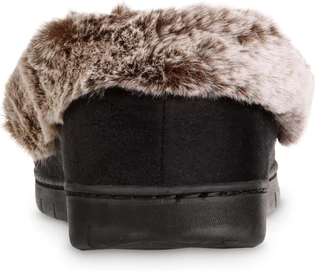 isotoner Women's Microsuede Moccasin Slippers Non-Slip, Indoor/Outdoor, Memory Foam, Machine Washable