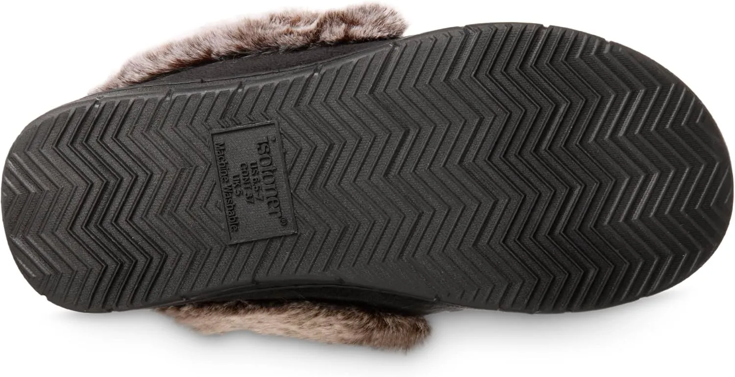 isotoner Women's Microsuede Moccasin Slippers Non-Slip, Indoor/Outdoor, Memory Foam, Machine Washable