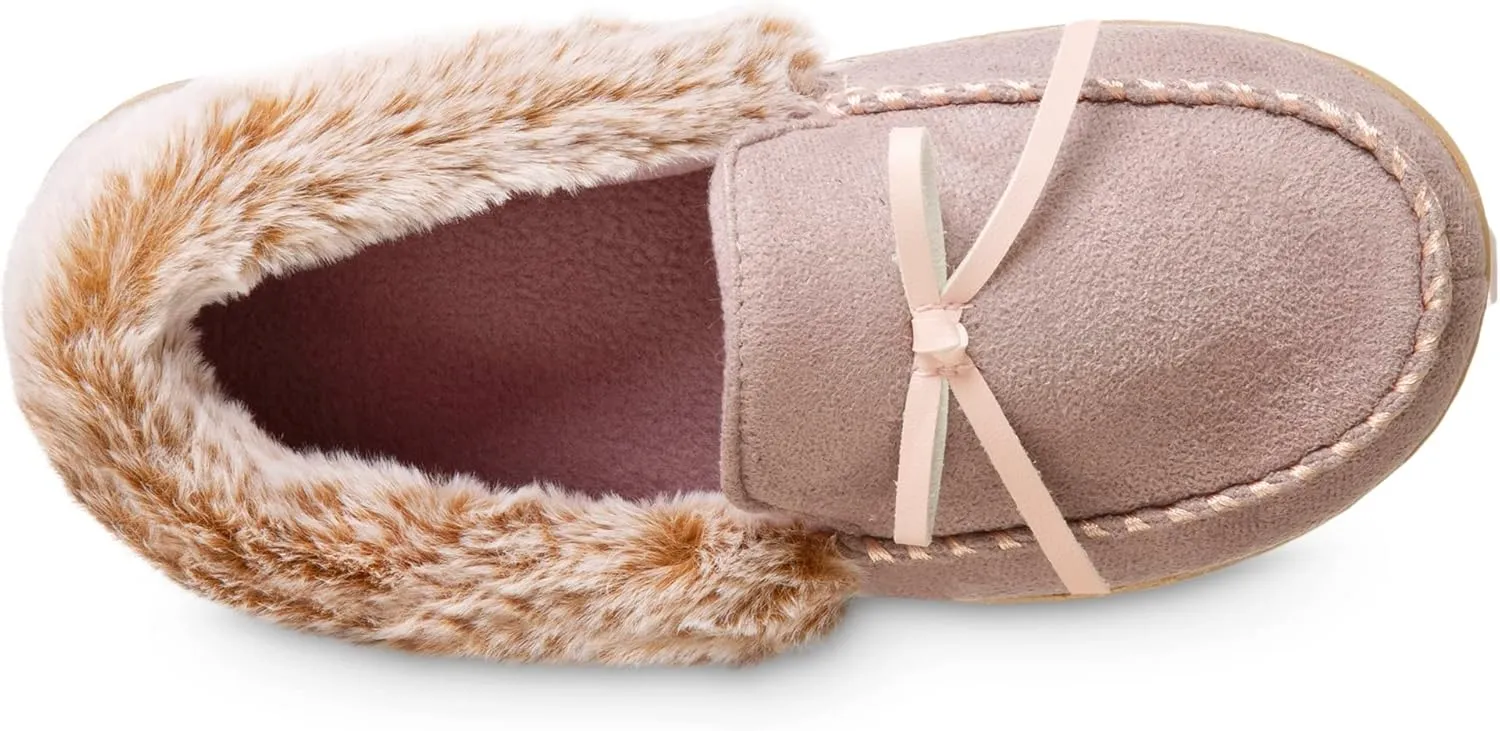 isotoner Women's Microsuede Moccasin Slippers Non-Slip, Indoor/Outdoor, Memory Foam, Machine Washable