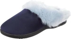 isotoner Women's Velour Hoodback Slipper: Non-Slip Sole, Indoor/Outdoor, Memory Foam, Machine Washable