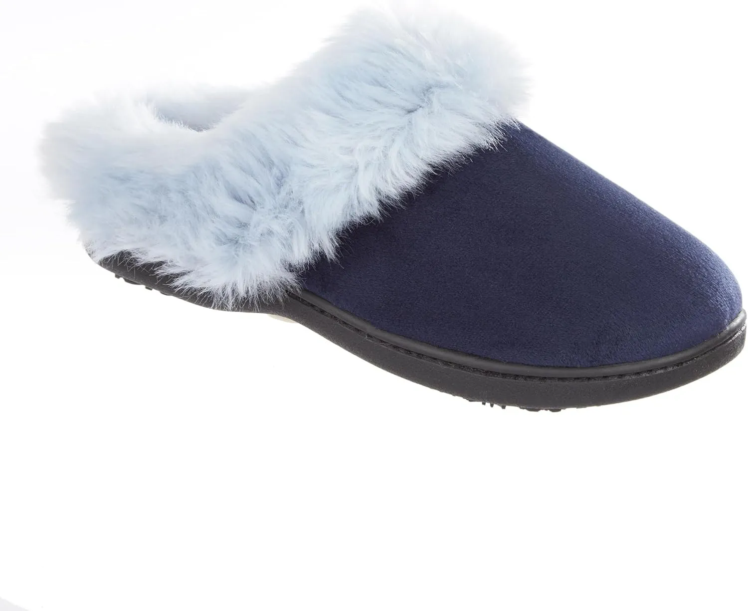 isotoner Women's Velour Hoodback Slipper: Non-Slip Sole, Indoor/Outdoor, Memory Foam, Machine Washable