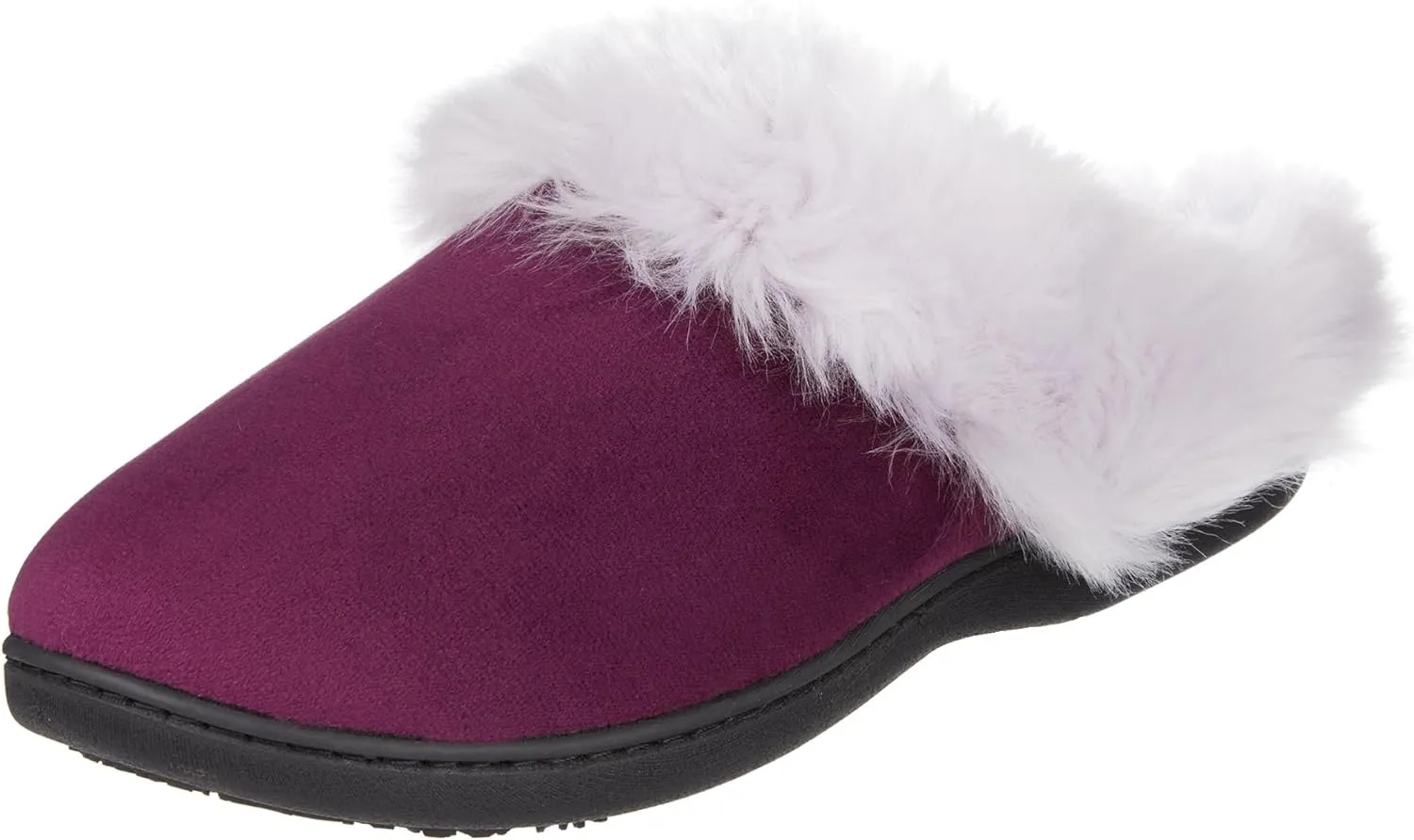isotoner Women's Velour Hoodback Slipper: Non-Slip Sole, Indoor/Outdoor, Memory Foam, Machine Washable