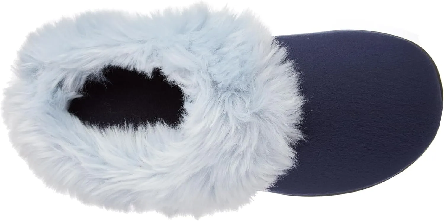 isotoner Women's Velour Hoodback Slipper: Non-Slip Sole, Indoor/Outdoor, Memory Foam, Machine Washable