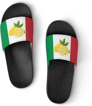 Italy Italian Lemon Town Flag Slippers Indoor Outdoor Unisex House Slipper Shower Slippers Non-Slip Open Toe Shoes