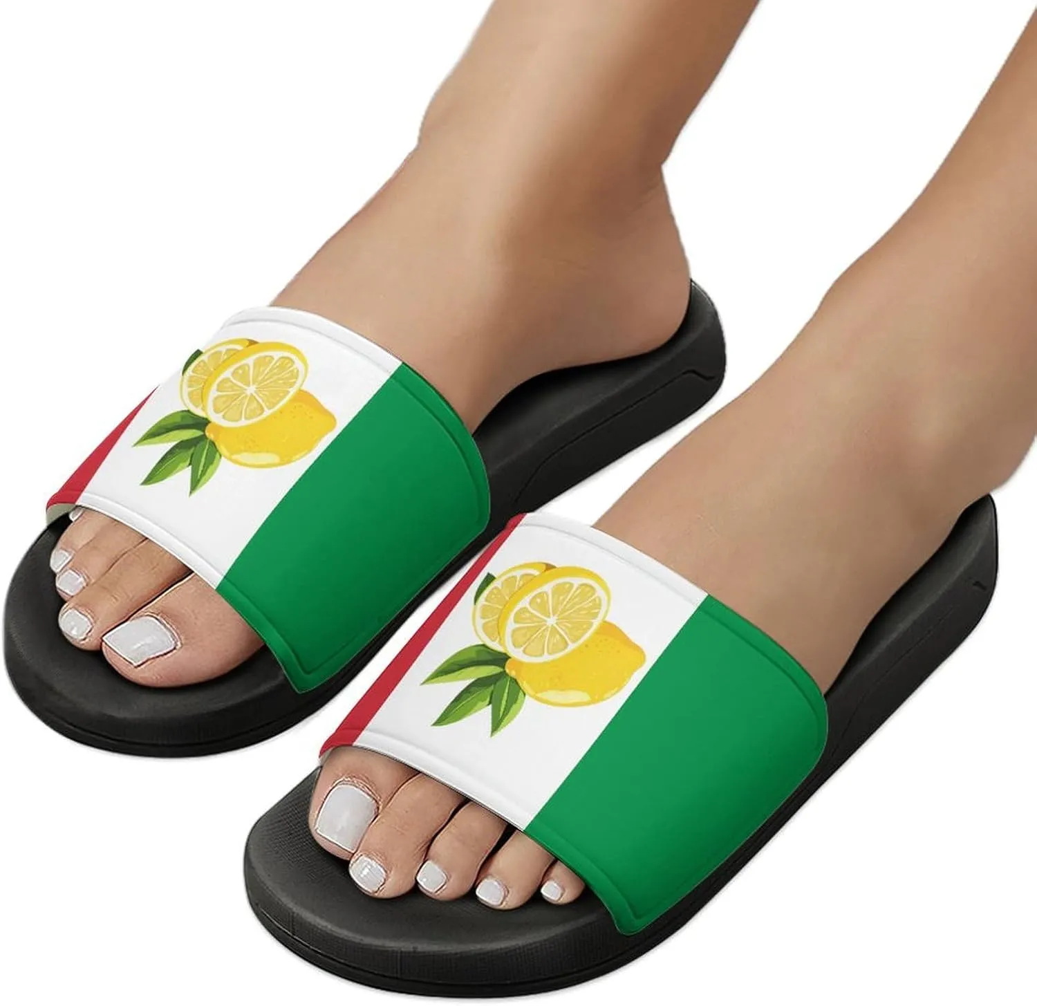 Italy Italian Lemon Town Flag Slippers Indoor Outdoor Unisex House Slipper Shower Slippers Non-Slip Open Toe Shoes