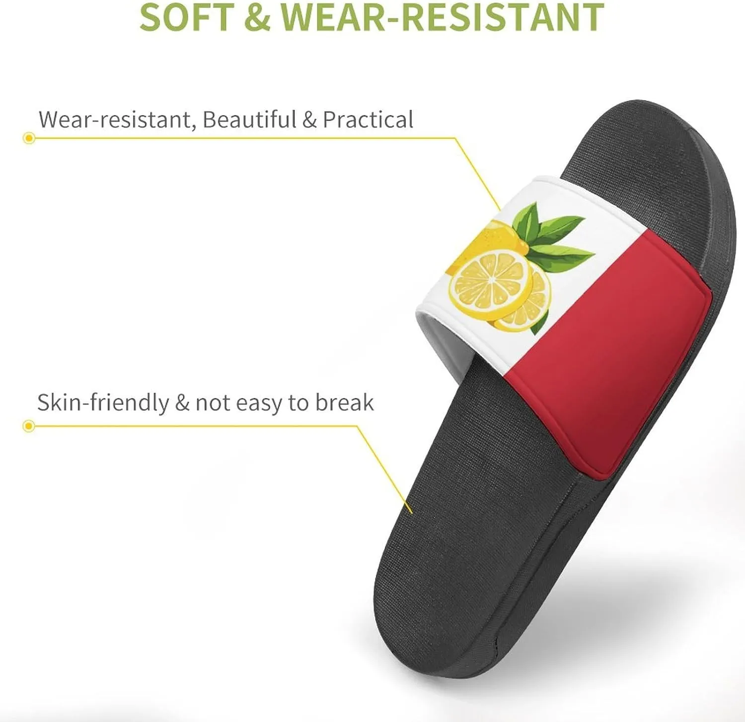 Italy Italian Lemon Town Flag Slippers Indoor Outdoor Unisex House Slipper Shower Slippers Non-Slip Open Toe Shoes