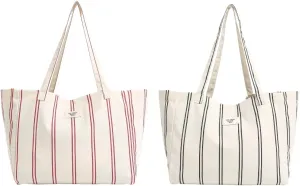 Jeelow Large Capacity Canvas Tote Bag Wide Straps Durable Shoulder Handbag for Women Daily Use Travel Shopping