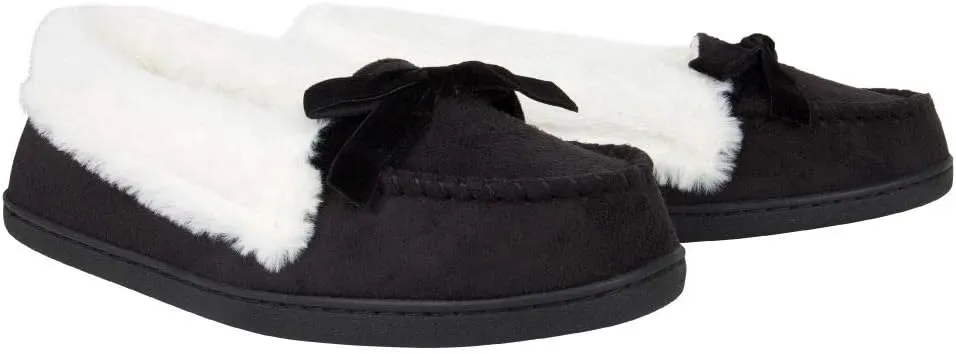 Jessica Simpson Women's Micro Suede Moccasin Indoor Outdoor Slipper Shoe