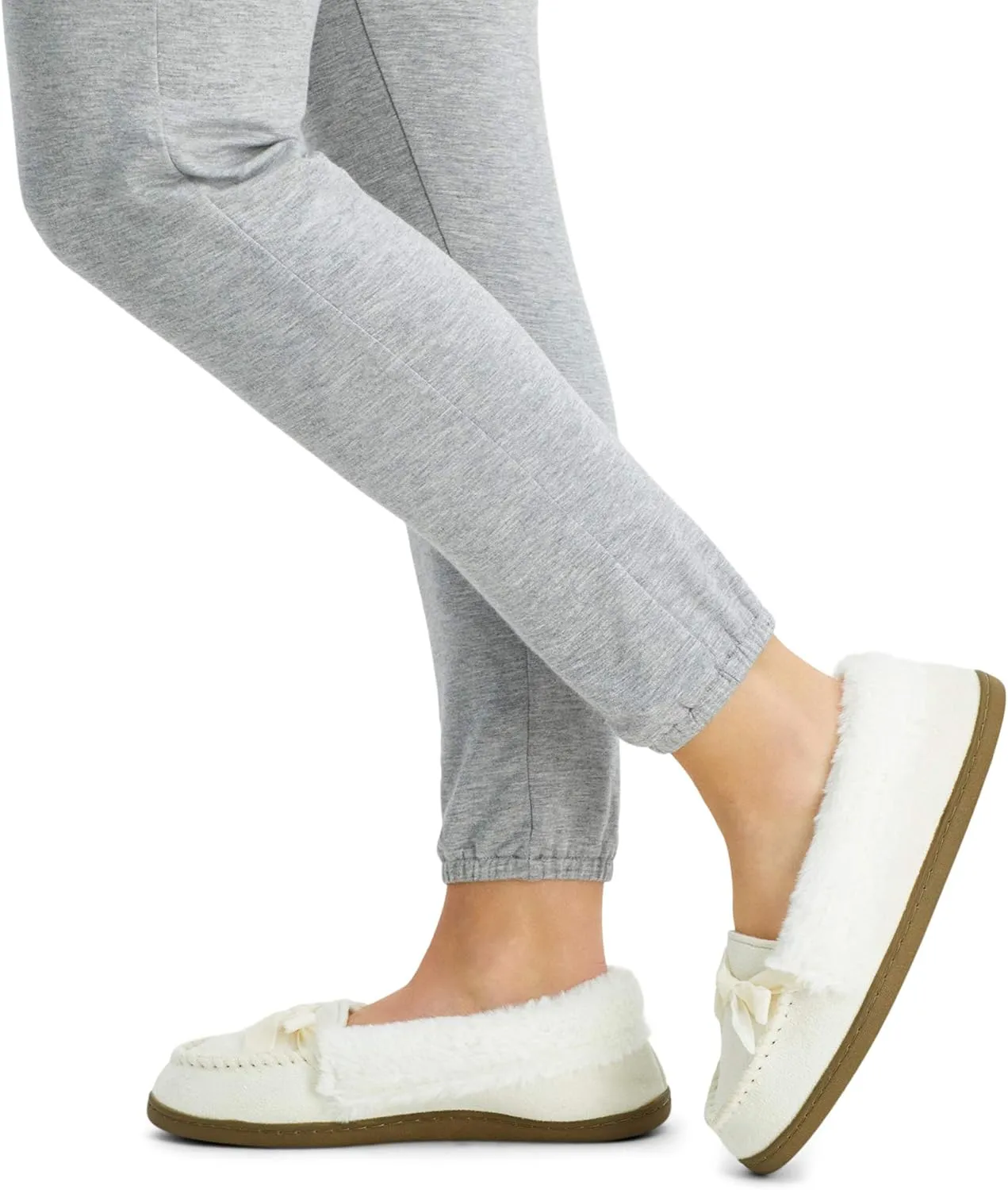 Jessica Simpson Women's Micro Suede Moccasin Indoor Outdoor Slipper Shoe
