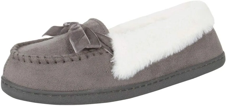 Jessica Simpson Women's Micro Suede Moccasin Indoor Outdoor Slipper Shoe