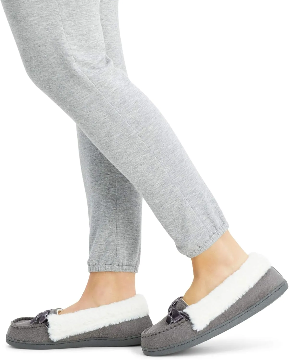 Jessica Simpson Women's Micro Suede Moccasin Indoor Outdoor Slipper Shoe