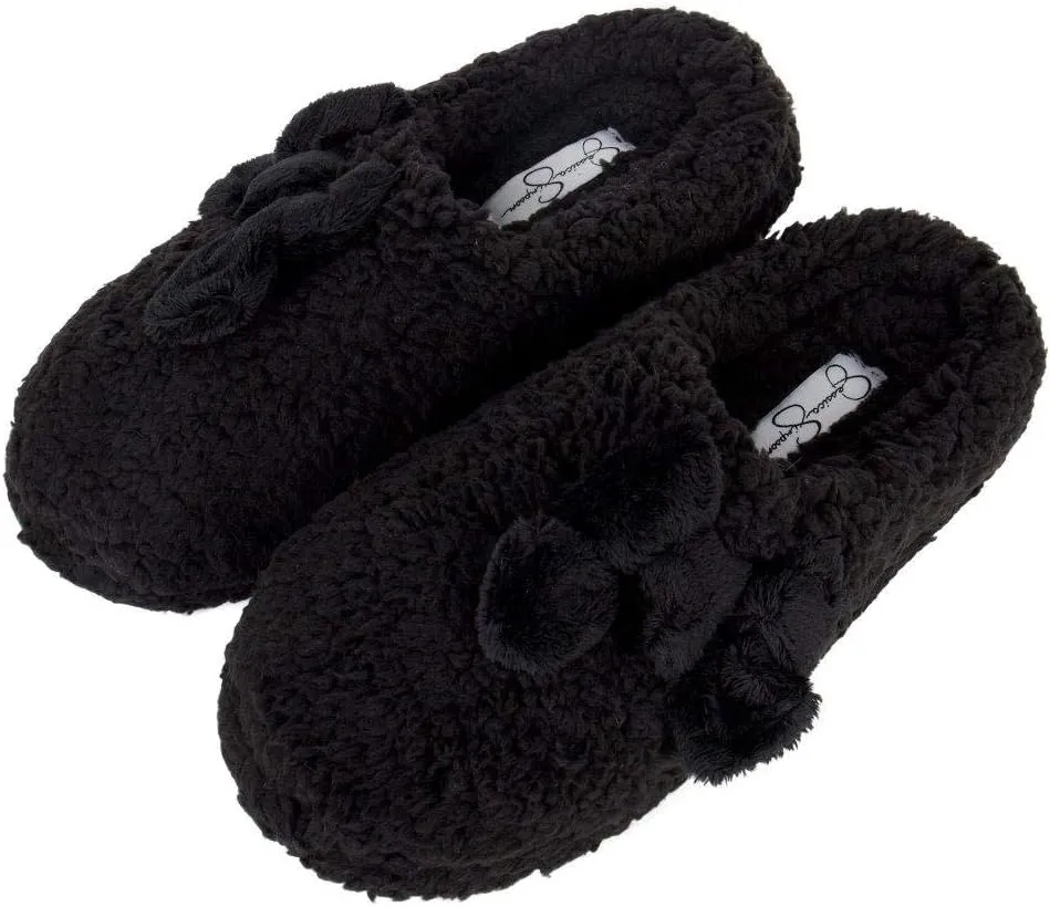 Jessica Simpson Women's Plush Marshmallow Slide on House Slipper Clog with Memory Foam