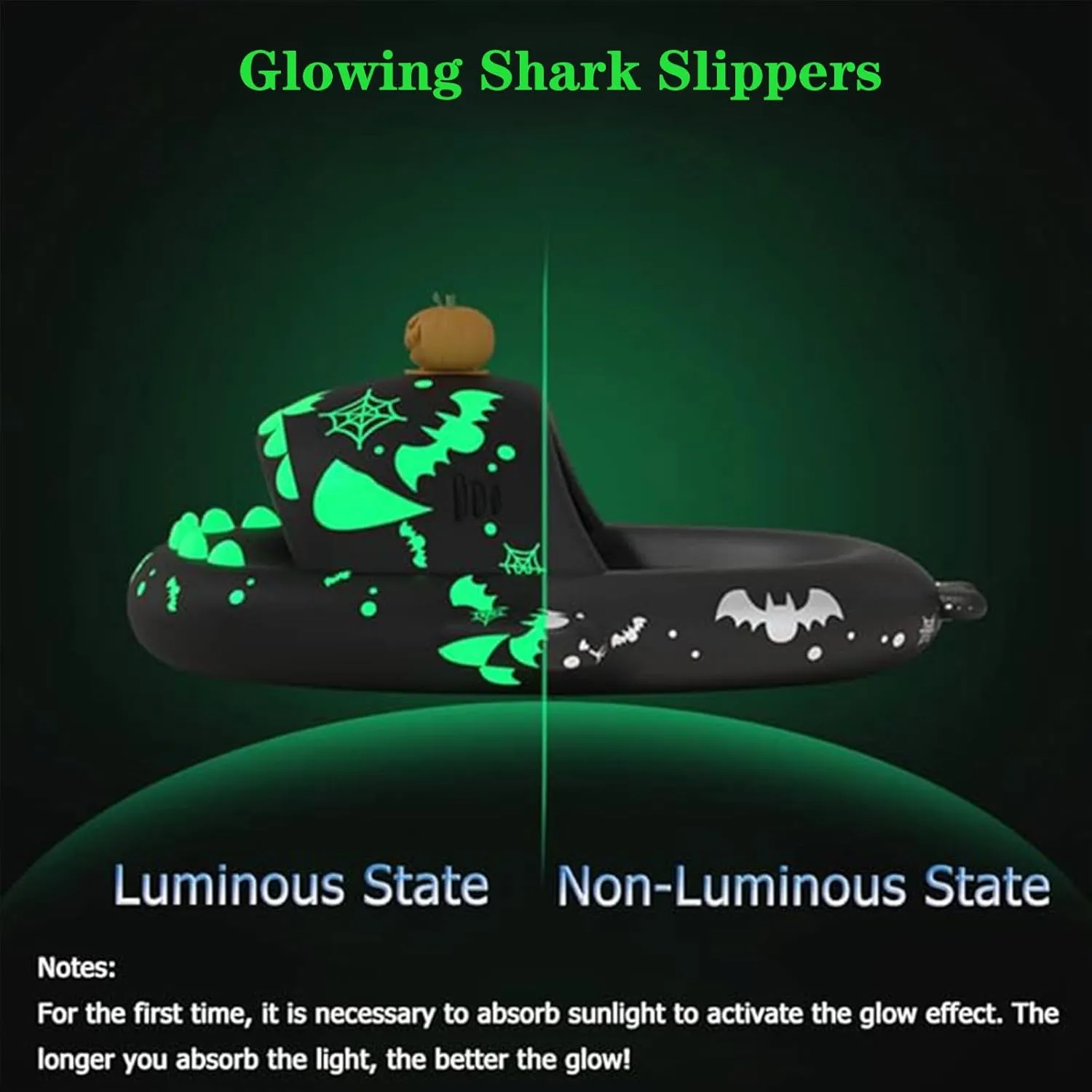 Jfxgjuv Sharklas Polares, Sharky Chanclas Originales, Anglerfish Slides, Cloud Shark Slides in The Dark Thick Sole Non-Slip Open Toe Shark Slippers