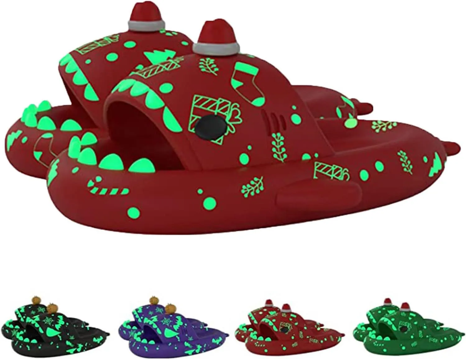 Jfxgjuv Spooky Shark Slides Glow in The Dark Cloud Shark Slides Glow in The Dark 3D Cartoon Halloween Christmas Shark Slippers