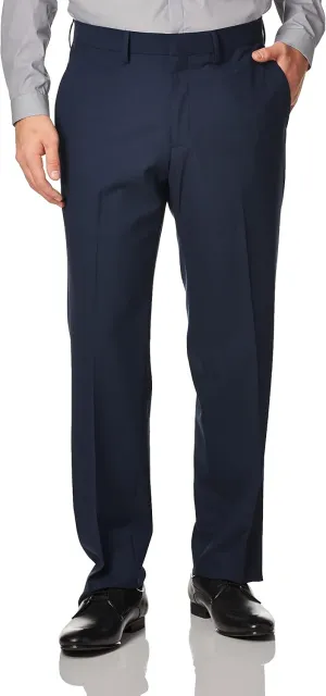 J.M. Haggar Men's 4-Way Stretch Straight Fit Flat Front Dress Pant
