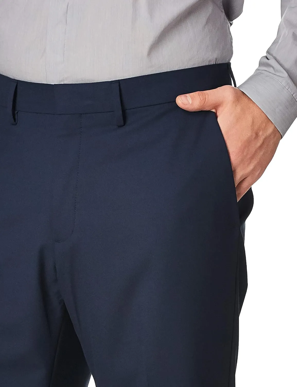J.M. Haggar Men's 4-Way Stretch Straight Fit Flat Front Dress Pant