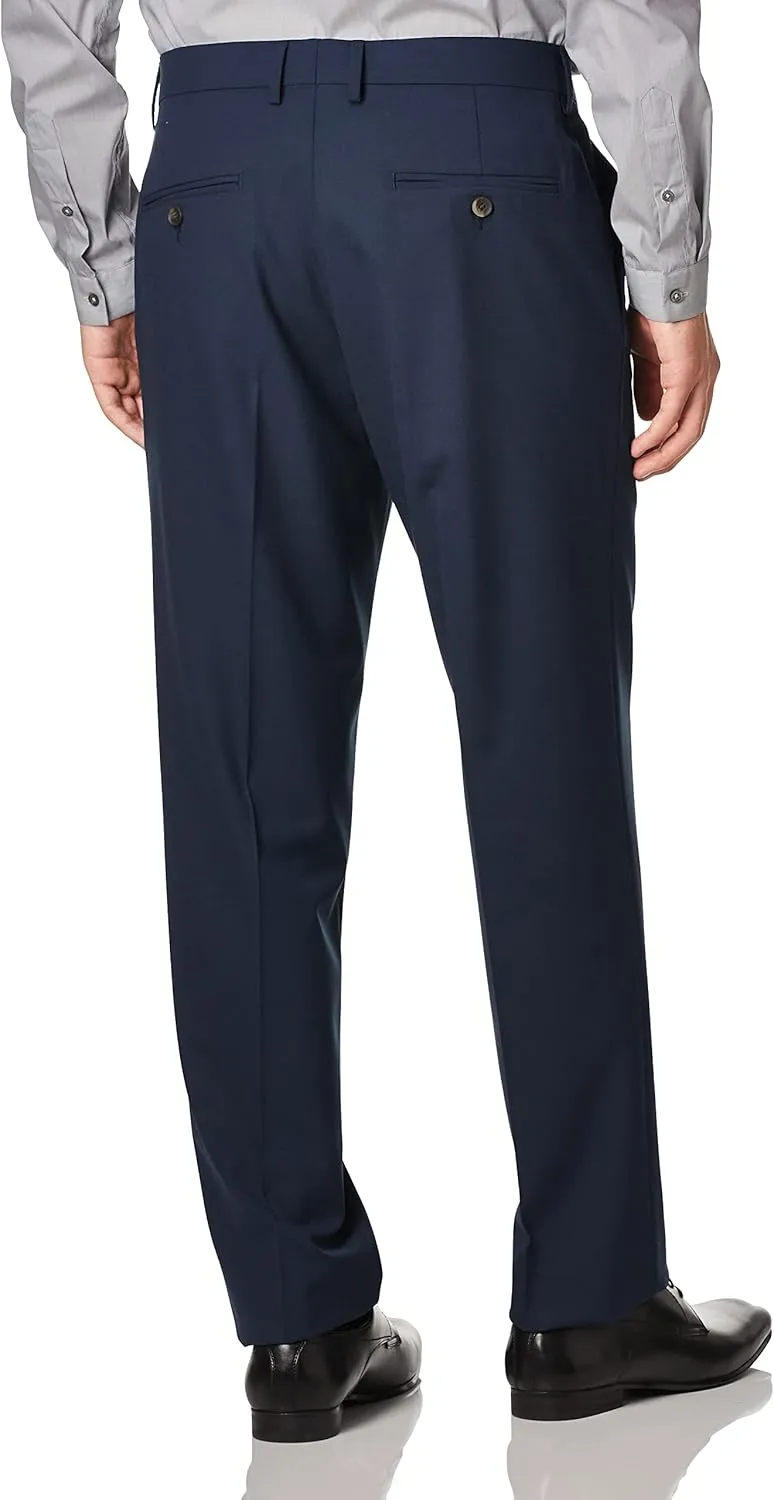 J.M. Haggar Men's 4-Way Stretch Straight Fit Flat Front Dress Pant