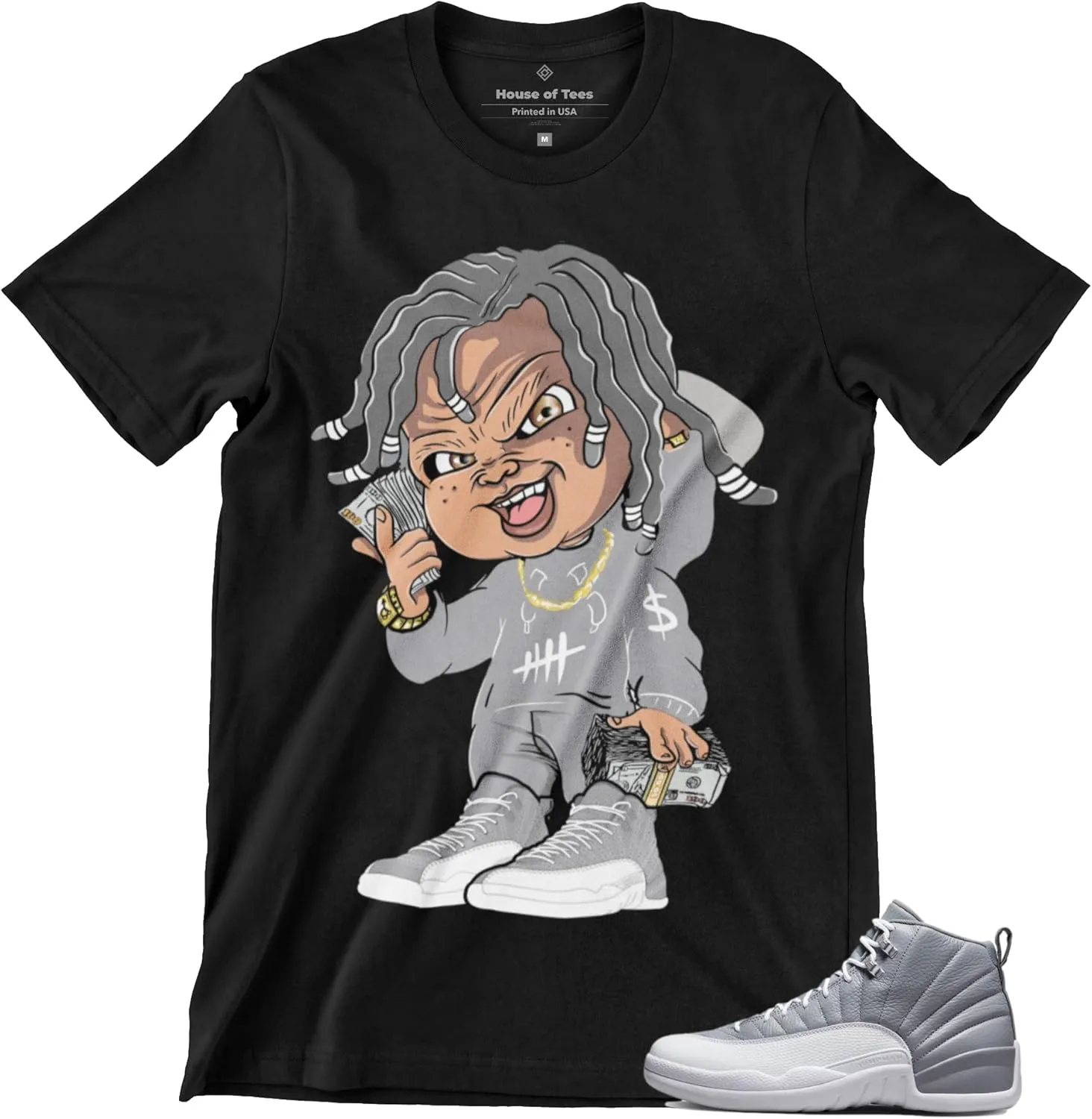 Jordan 12 Stealth Men's T Shirt to Match Killa Cash Doll, Shirt to Match Jordan 12 Stealth Gift for Jordan 12s