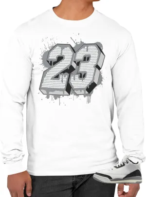 Jordan 3 Retro Cement Grey Men's Long Sleeve T-Shirt to Match Sneakers