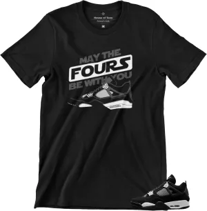 Jordan 4 White Thunder Men's T Shirt to Match Sneakers