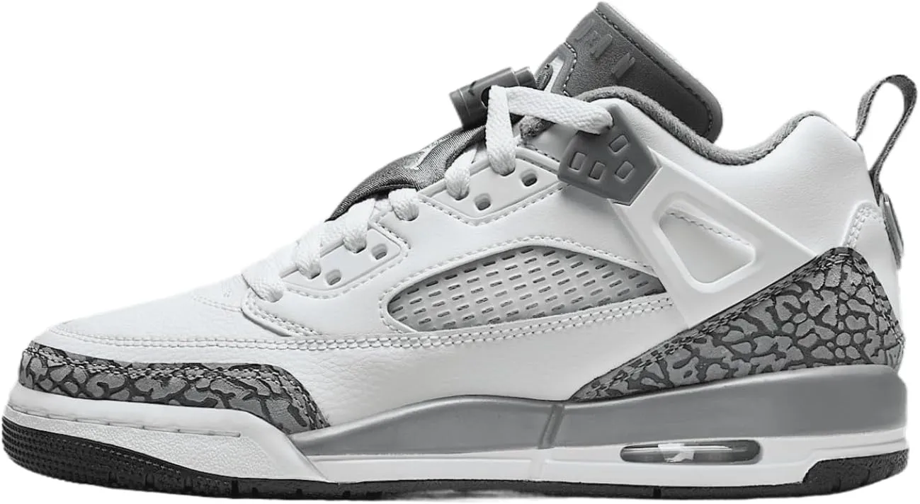 Jordan Spizike Low Big Kids' Shoes (FQ3950-102, White/Anthracite/Wolf Grey/Cool Grey)