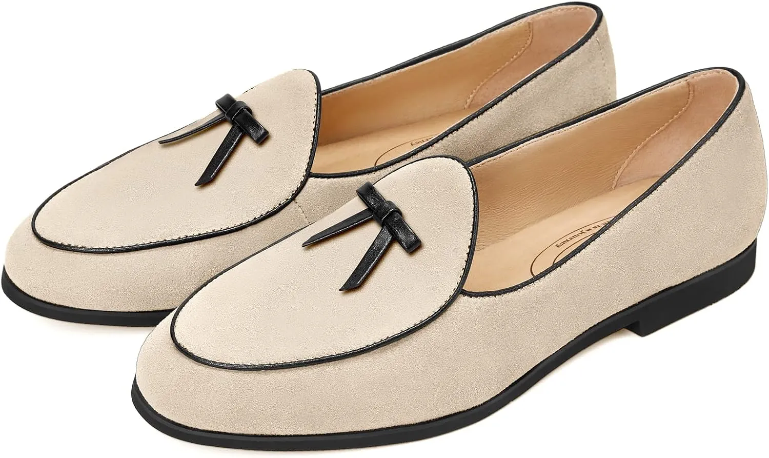 Journey West Suede Tassel Loafer for Women Slip-on Belgian Penny Loafers Shoes for Women in Many Colors